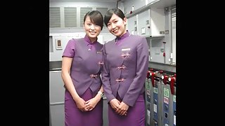 Asia of a certain airline cabin attendant is flowing out the in nature's garb Dziga take image and Gonzo Movie!