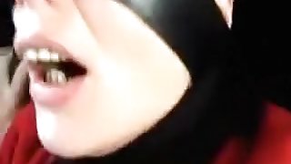 Masked spanish zorro girl with ugly teeth crazy blowjob and missionary sex in the car