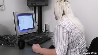 Blonde secretary suck and fuck at work