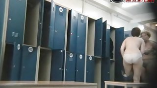 Big booty grannies exposed in a voyeur spy cam video