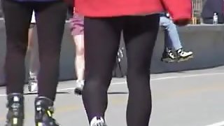 Candid asses video with the amateur runners in tight pants 8u