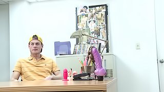 Rusty and Connor O'Reily make gay love in cowboy position in an office