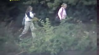 Amateur pissing women were caught on the cam outdoor