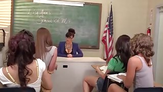 Lesbian orgy in the classroom