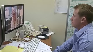 Kinky cougar in fishnet stockings handling a hard dong in her starving pussy