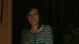 A Pretty Brunette with a sexy Lady.