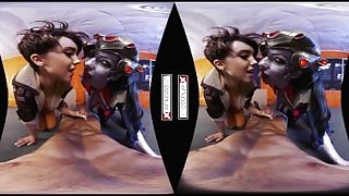Overwatch XXX VR porn Tracer and Widowmaker get FUCKED on VRCosplayX.com
