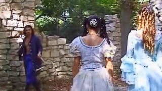 Outdoors threesome with two cock thirsty ladies