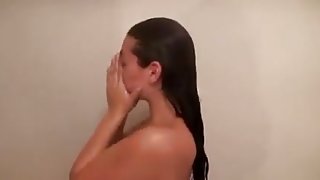 Pretty Brunette Gets Fucked In The Shower