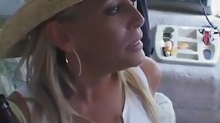 sexy Milf picked up for bangvan orgy