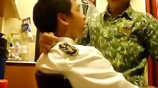 Asian maid gets her shaved pussy eaten out and has cowgirl, missionary and doggystyle sex with the captain part1.