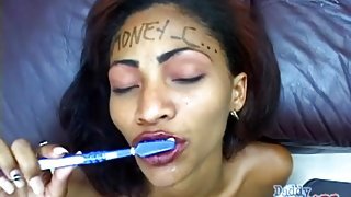 Petite black girl fucked doggystyle by big cock