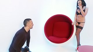 A  hot girl with a pierced pussy gets fucked nice and hard