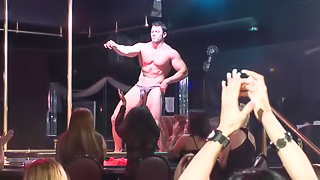 Stripper performs for a really wild and kinky crowd of sexy women